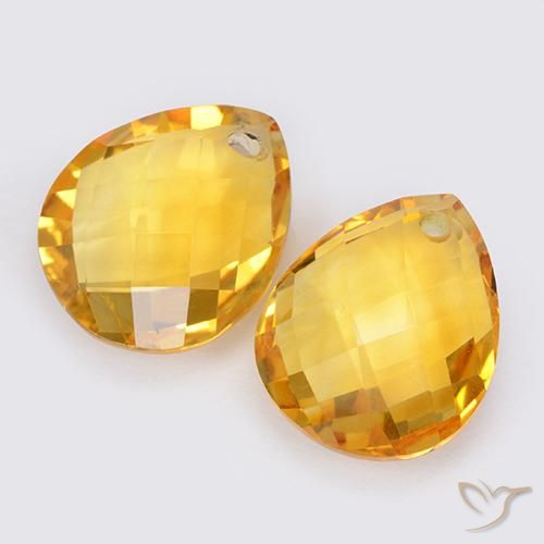 Pedras preciosas de Citrino Dourado médio natural de 7.89 ct, Formato de pêra, VVS-VS