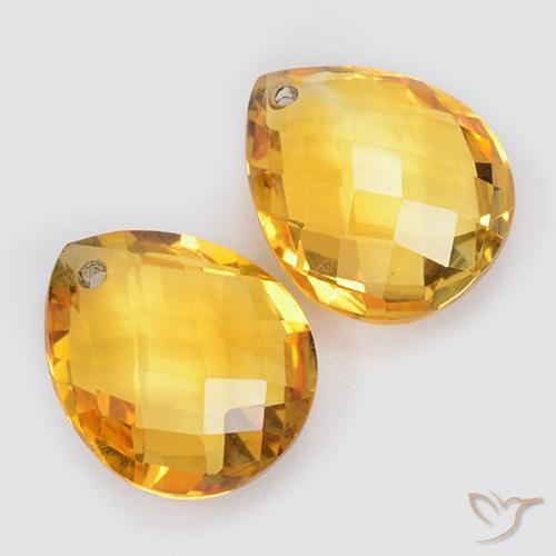 Pedras preciosas de Citrino Dourado médio natural de 7.56 ct, Formato de pêra, VVS-VS