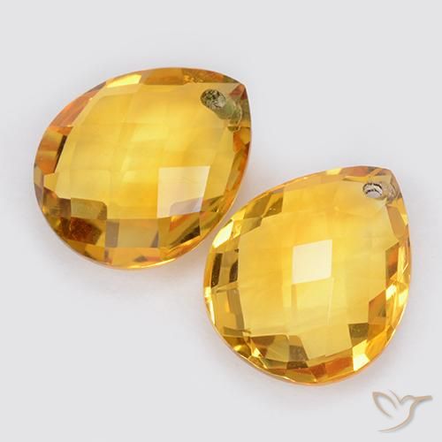 Pedras preciosas de Citrino Dourado médio natural de 7.56 ct, Formato de pêra, VVS-VS