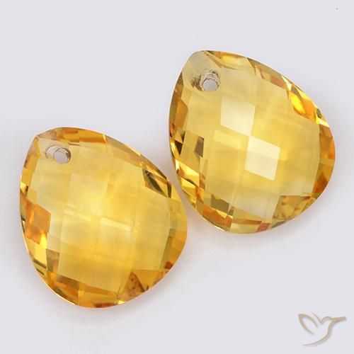 Pedras preciosas de Citrino Laranja Dourada natural de 7.04 ct, Formato de pêra, VVS-VS