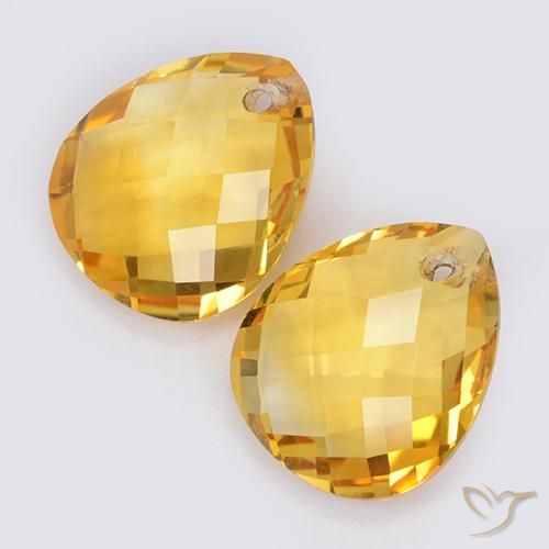 Pedras preciosas de Citrino Laranja Dourada natural de 7.04 ct, Formato de pêra, VVS-VS