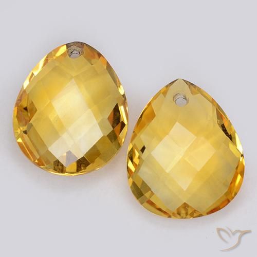 7.50ctw Natural Dourado médio Citrino, Formato de pêra, VVS-VS