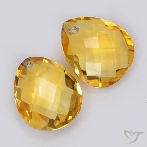 Pedras preciosas de Citrino Dourado médio natural de 7.50 ct, Formato de pêra, VVS-VS