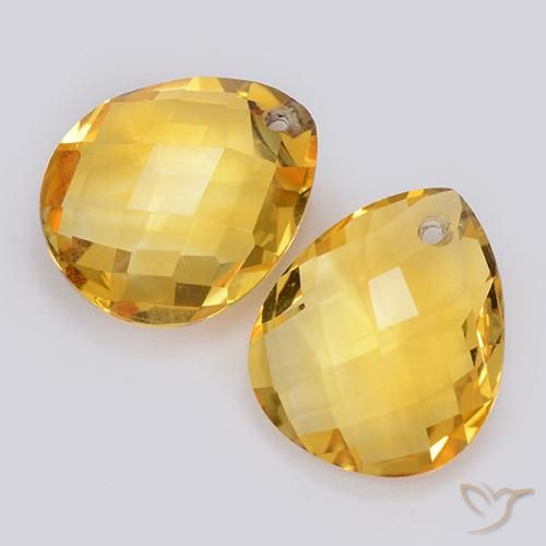 Pedras preciosas de Citrino Dourado médio natural de 7.50 ct, Formato de pêra, VVS-VS
