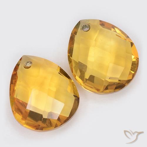 Pedras preciosas de Citrino Laranja Dourada natural de 7.04 ct, Formato de pêra, VVS-VS