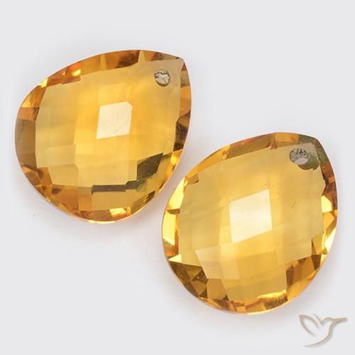 Pedras preciosas de Citrino Laranja Dourada natural de 7.04 ct, Formato de pêra, VVS-VS