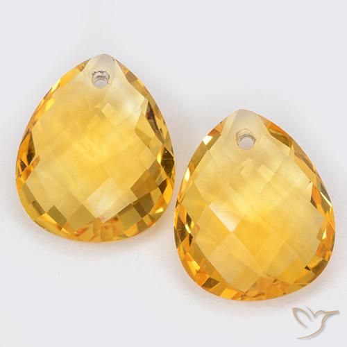 7.00ctw Natural Dourado Escuro Citrino, Formato de pêra, VVS-VS