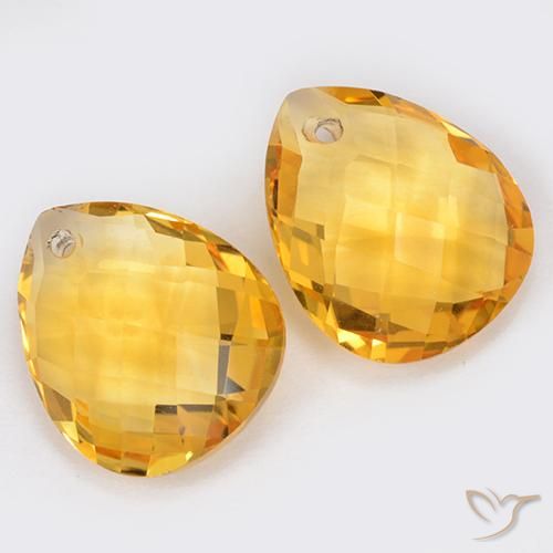Pedras preciosas de Citrino Dourado Escuro natural de 7.00 ct, Formato de pêra, VVS-VS