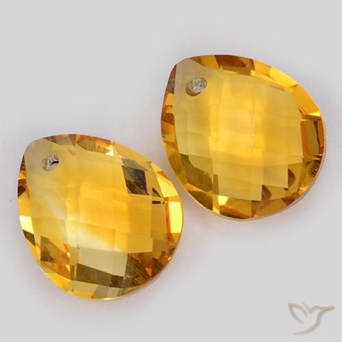 Pedras preciosas de Citrino Dourado Escuro natural de 7.57 ct, Formato de pêra, VVS-VS