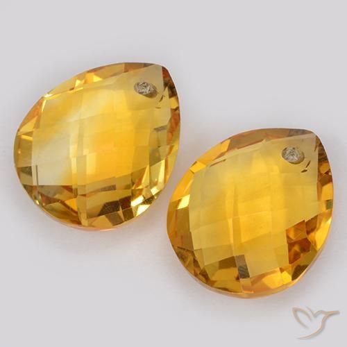 Pedras preciosas de Citrino Dourado Escuro natural de 7.57 ct, Formato de pêra, VVS-VS