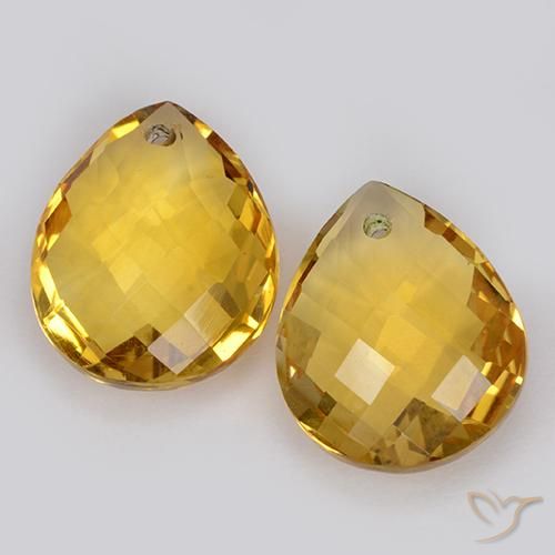 7.41ctw Natural ouro profundo Citrino, Formato de pêra, VVS-VS