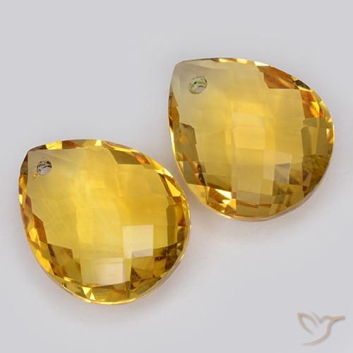 Pedras preciosas de Citrino ouro profundo natural de 7.41 ct, Formato de pêra, VVS-VS