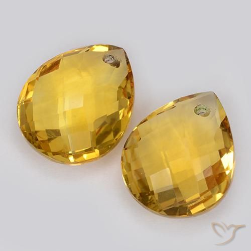 Pedras preciosas de Citrino ouro profundo natural de 7.41 ct, Formato de pêra, VVS-VS