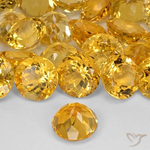 Citrino Dourado Escuro Natural 9.59ct, Redondo, VVS-VS