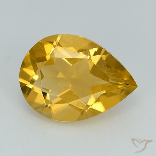 2.23ct Natural Dourado Citrino, Formato de pêra, VVS-VS