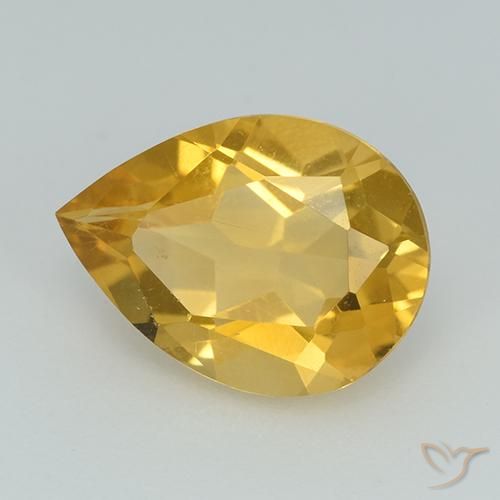 Citrino Dourado Natural 2.23ct, Formato de pêra, VVS-VS