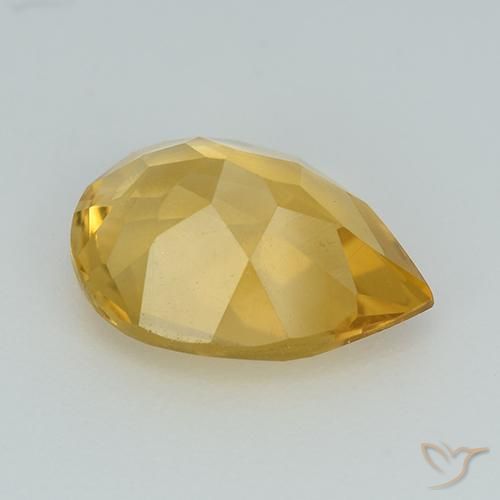 Citrino Dourado Natural 2.23ct, Formato de pêra, VVS-VS