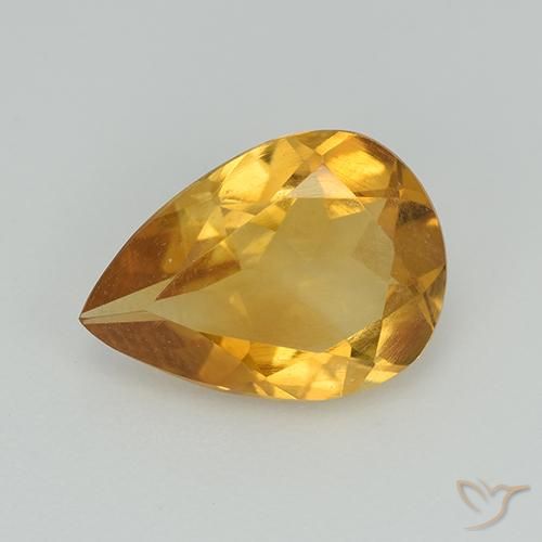 2.02ct Natural Dourado Escuro Citrino, Formato de pêra, VS