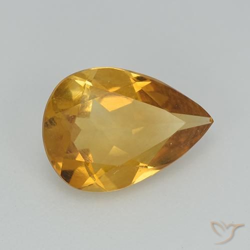 Citrino Dourado Escuro Natural 2.02ct, Formato de pêra, VS