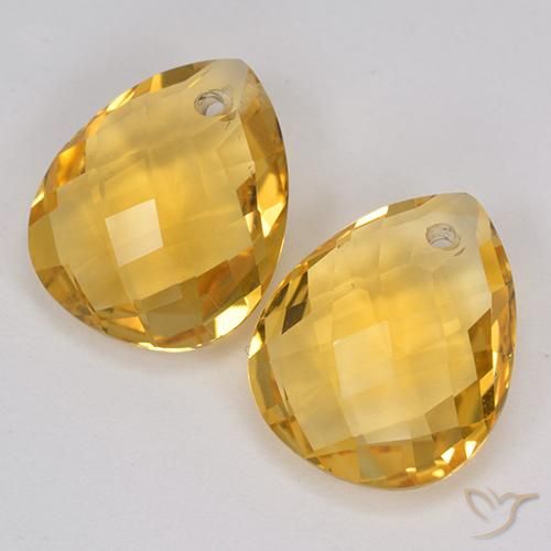 Pedras preciosas de Citrino Laranja Dourada natural de 6.88 ct, Formato de pêra, VVS-VS