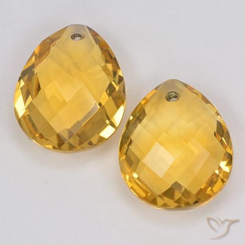 7.60ctw Natural Laranja Dourada Citrino, Formato de pêra, VVS-VS