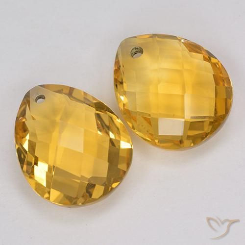 Pedras preciosas de Citrino Laranja Dourada natural de 7.60 ct, Formato de pêra, VVS-VS