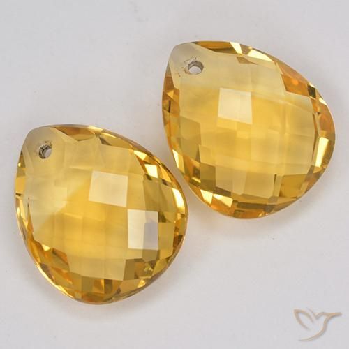 Pedras preciosas de Citrino Laranja Dourada natural de 7.43 ct, Formato de pêra, VVS-VS