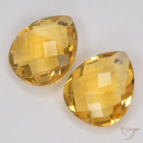 Pedras preciosas de Citrino Laranja Dourada natural de 7.43 ct, Formato de pêra, VVS-VS