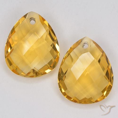 7.00ctw Natural Dourado médio Citrino, Formato de pêra, VVS-VS
