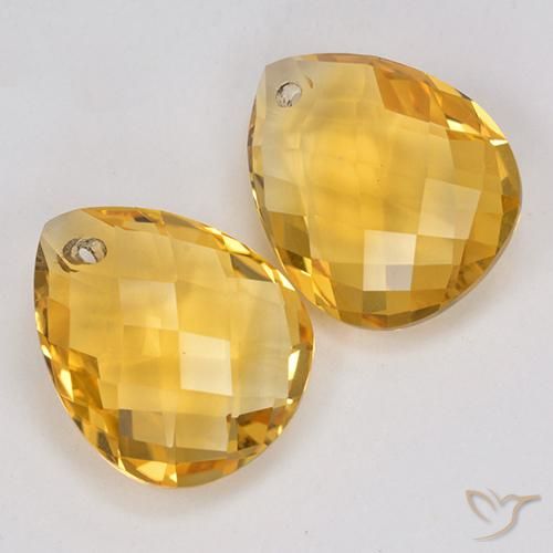 Pedras preciosas de Citrino Dourado médio natural de 7.00 ct, Formato de pêra, VVS-VS