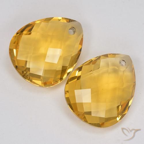 Pedras preciosas de Citrino Dourado médio natural de 7.00 ct, Formato de pêra, VVS-VS