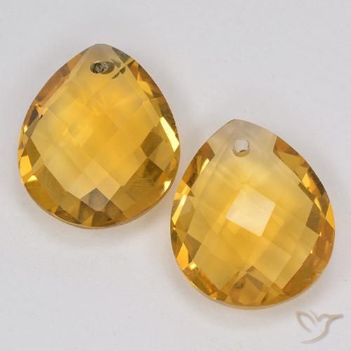 6.77ctw Natural Laranja Dourado Profundo Citrino, Formato de pêra, VVS-VS