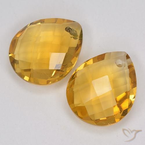 Pedras preciosas de Citrino Laranja Dourado Profundo natural de 6.77 ct, Formato de pêra, VVS-VS