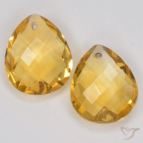 7.06ctw Natural Laranja Dourado Profundo Citrino, Formato de pêra, VVS-VS