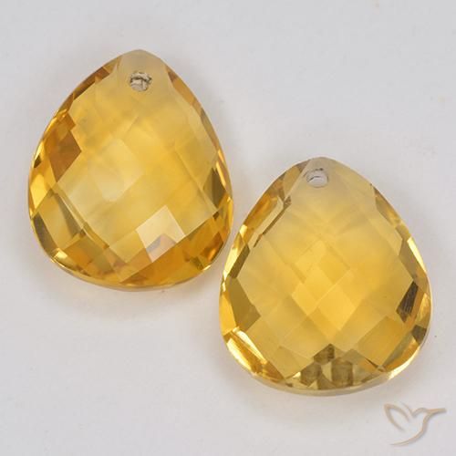 6.93ctw Natural Dourado médio Citrino, Formato de pêra, VVS-VS