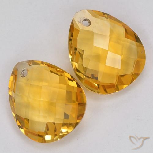 Pedras preciosas de Citrino Laranja Dourado Profundo natural de 6.64 ct, Formato de pêra, VVS-VS