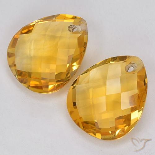 Pedras preciosas de Citrino Laranja Dourado Profundo natural de 6.64 ct, Formato de pêra, VVS-VS