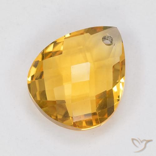 Citrino Laranja Dourada Natural 3.83ct, Formato de pêra, VVS-VS