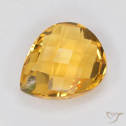 Citrino Laranja Dourada Natural 3.83ct, Formato de pêra, VVS-VS
