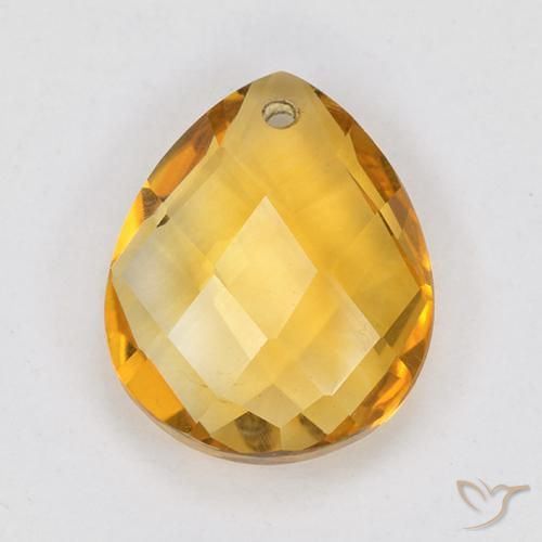 3.79ct Natural Laranja Profundo-Ouro Citrino, Formato de pêra, VVS-VS