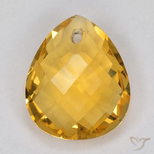 3.66ct Natural Laranja Profundo-Ouro Citrino, Formato de pêra, VVS-VS