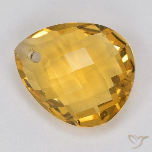 Citrino Laranja Profundo-Ouro Natural 3.66ct, Formato de pêra, VVS-VS