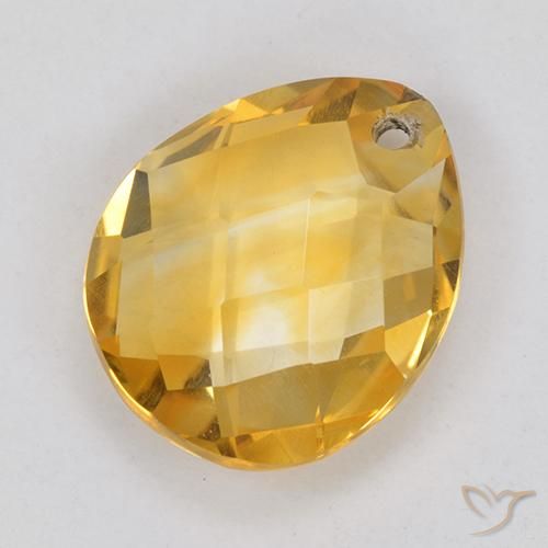 Citrino Dourado médio Natural 3.60ct, Formato de pêra, VVS-VS