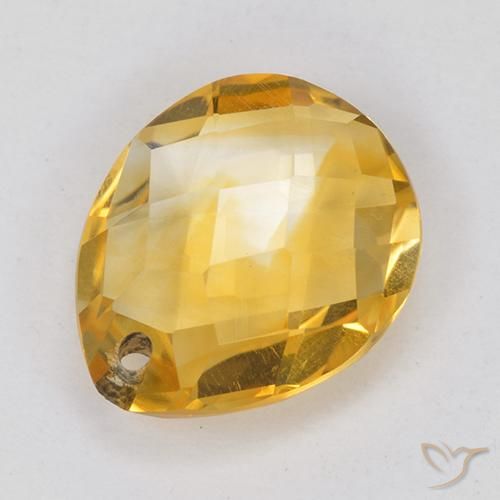 Citrino Dourado médio Natural 3.60ct, Formato de pêra, VVS-VS