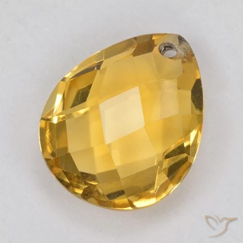 Citrino Laranja Dourada Natural 3.71ct, Formato de pêra, VVS-VS