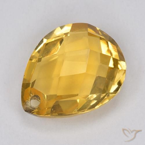 Citrino Laranja Dourada Natural 3.71ct, Formato de pêra, VVS-VS