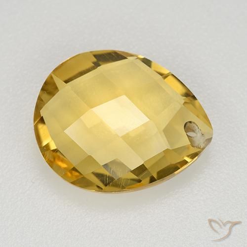 Citrino Dourado médio Natural 3.65ct, Formato de pêra, VVS-VS