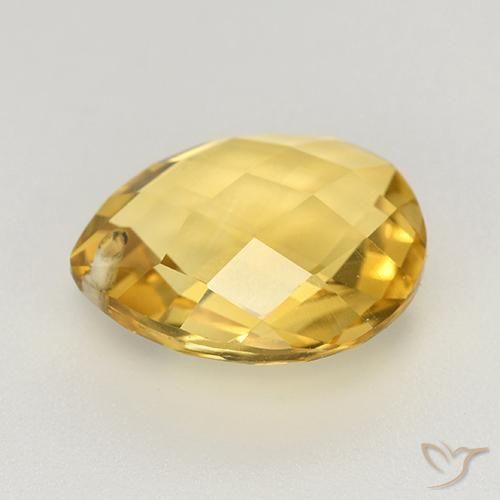 Citrino Dourado médio Natural 3.65ct, Formato de pêra, VVS-VS