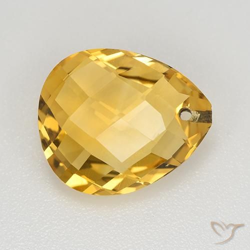 3.67ct Natural Ouro Citrino, Formato de pêra, VVS-VS