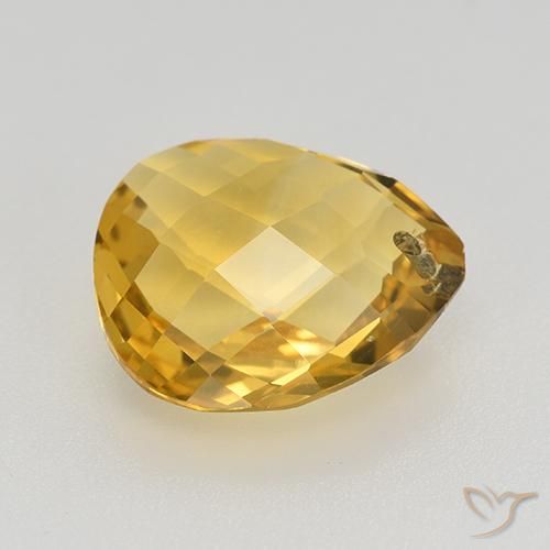 Citrino Ouro Natural 3.67ct, Formato de pêra, VVS-VS